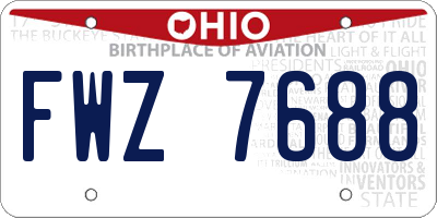 OH license plate FWZ7688