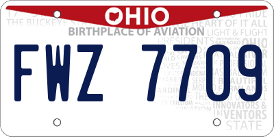 OH license plate FWZ7709