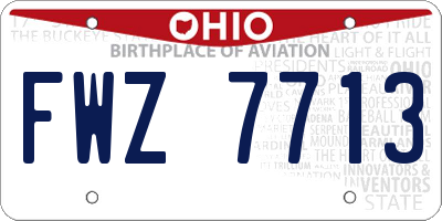 OH license plate FWZ7713