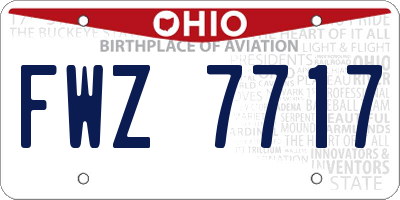 OH license plate FWZ7717