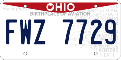 OH license plate FWZ7729