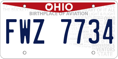 OH license plate FWZ7734