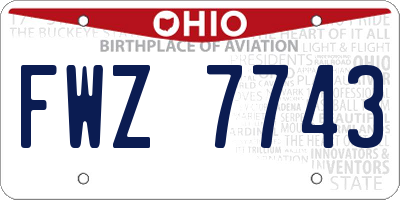 OH license plate FWZ7743