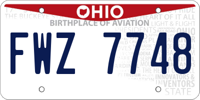 OH license plate FWZ7748