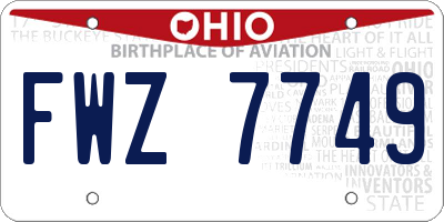 OH license plate FWZ7749