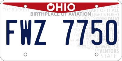 OH license plate FWZ7750