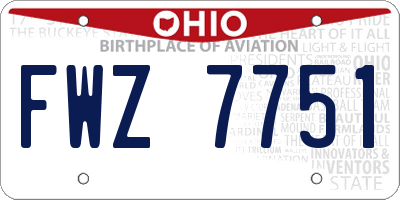 OH license plate FWZ7751