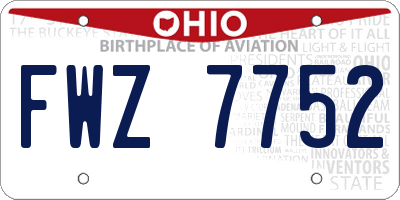 OH license plate FWZ7752
