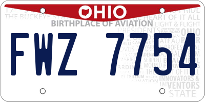 OH license plate FWZ7754