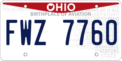 OH license plate FWZ7760