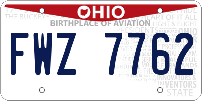 OH license plate FWZ7762