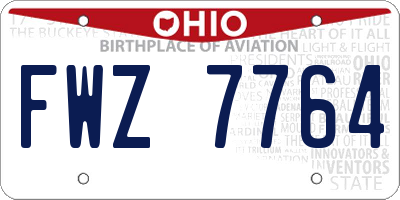 OH license plate FWZ7764