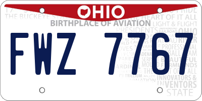 OH license plate FWZ7767