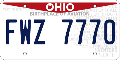 OH license plate FWZ7770