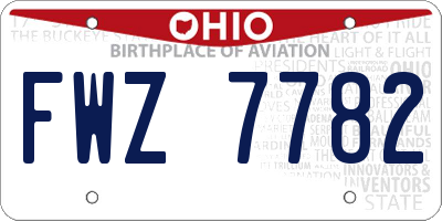OH license plate FWZ7782