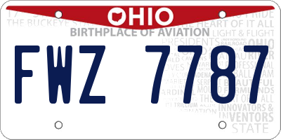 OH license plate FWZ7787