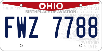 OH license plate FWZ7788