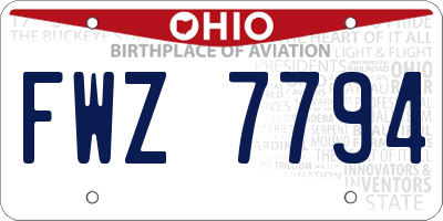 OH license plate FWZ7794