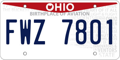 OH license plate FWZ7801