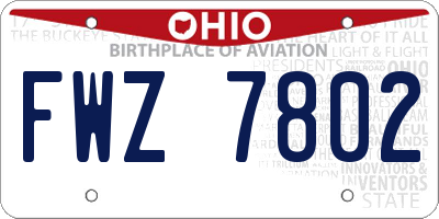 OH license plate FWZ7802