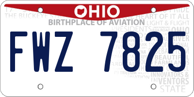 OH license plate FWZ7825