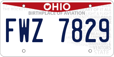 OH license plate FWZ7829