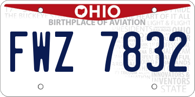 OH license plate FWZ7832