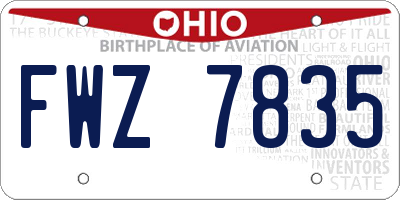 OH license plate FWZ7835