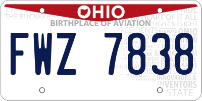 OH license plate FWZ7838