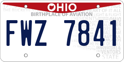 OH license plate FWZ7841