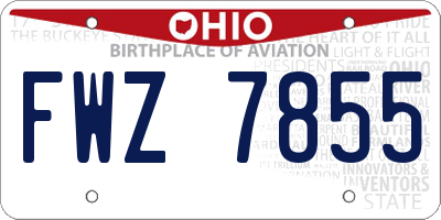 OH license plate FWZ7855