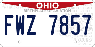 OH license plate FWZ7857