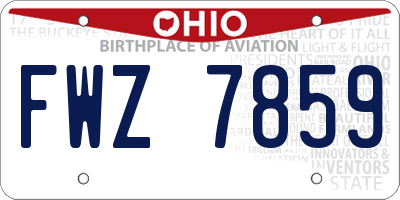 OH license plate FWZ7859