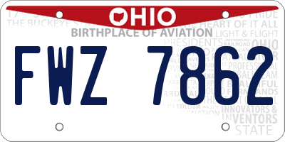 OH license plate FWZ7862