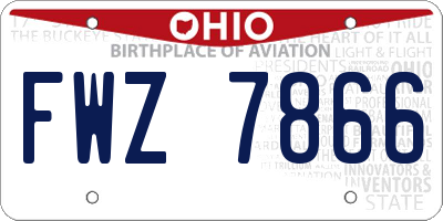 OH license plate FWZ7866