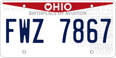 OH license plate FWZ7867