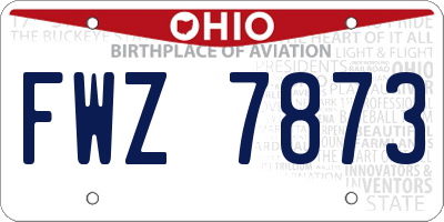 OH license plate FWZ7873