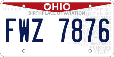 OH license plate FWZ7876