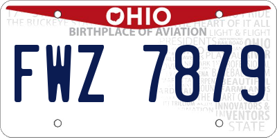 OH license plate FWZ7879