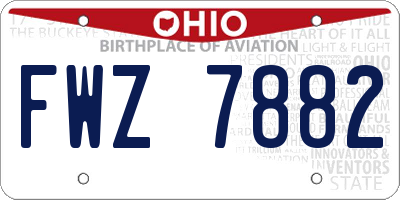 OH license plate FWZ7882