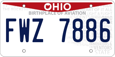 OH license plate FWZ7886