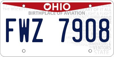 OH license plate FWZ7908