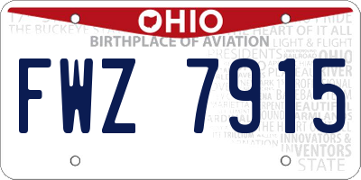 OH license plate FWZ7915