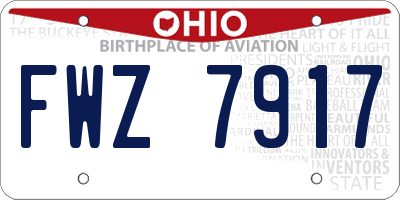 OH license plate FWZ7917