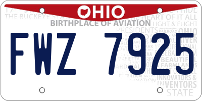 OH license plate FWZ7925