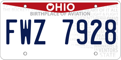 OH license plate FWZ7928