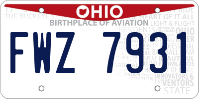 OH license plate FWZ7931