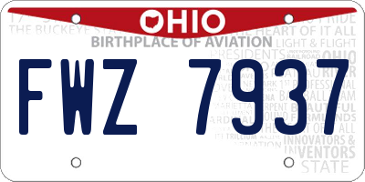 OH license plate FWZ7937