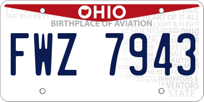 OH license plate FWZ7943