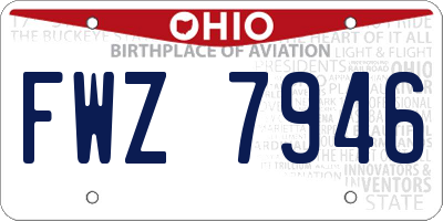 OH license plate FWZ7946